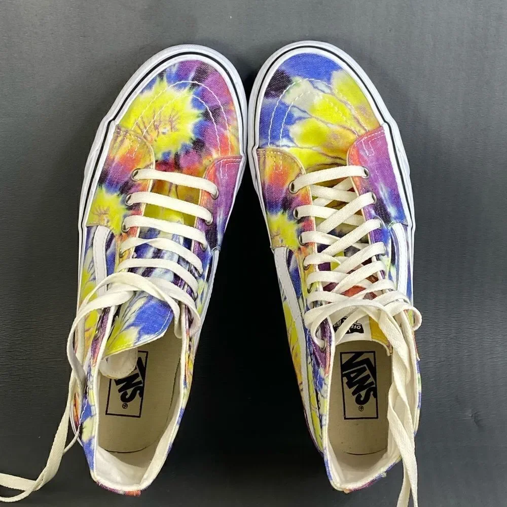 Vans Sk8-Hi Tapered Skate sneaker Tie Dye Hippie Clown Psychedelic men 11.5